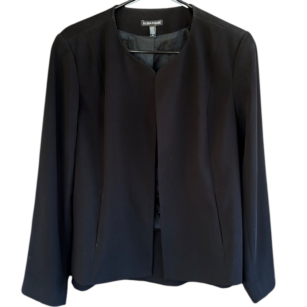 Eileen Fisher Open Front Blazer Black Size 12
